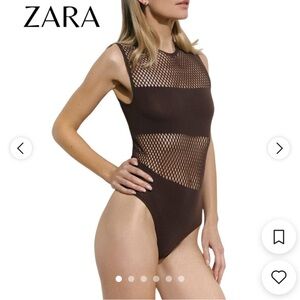 Zara brown net body suit